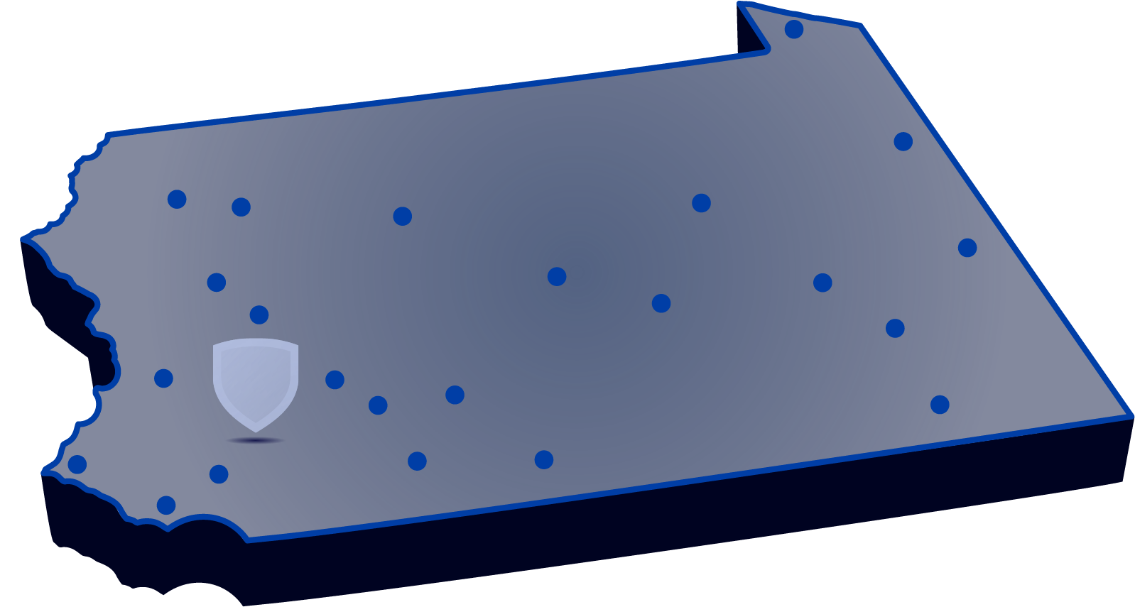 Locations of Penn State's campuses throughout 宾西法尼亚 with Penn State Berks highlighted